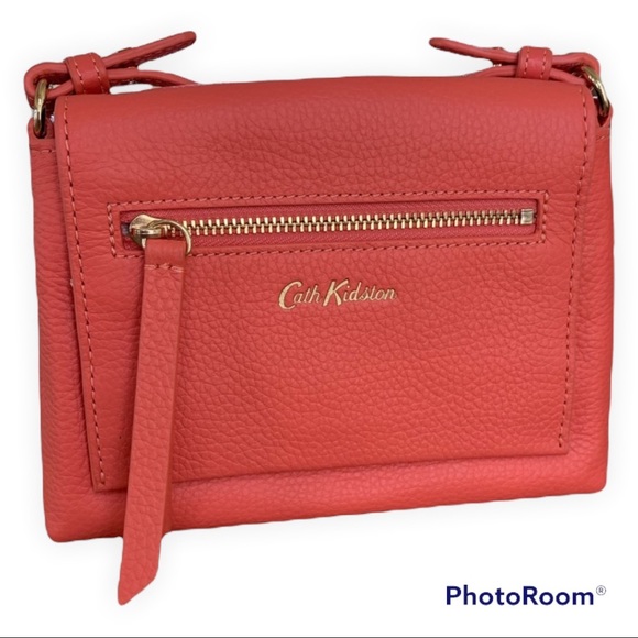 Cath Kidston Handbags - Cath Kidston Crossbody - Coral pebbled leather